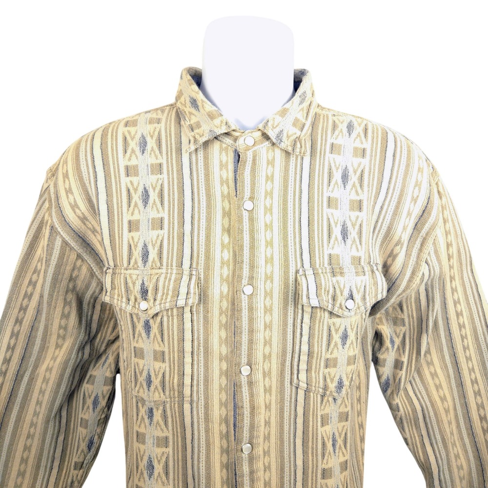 Scully Western Shirt Mens XL Long Sleeve Snap Front Dragon Stars Print‎